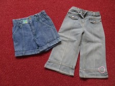 2 Shorts kurze Hose bzw. 7 / 8 Hose Jeans Kinder Hose Gr. 92 / 98