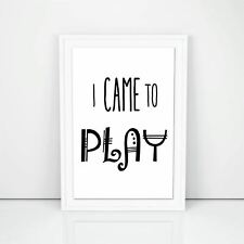 Ich kam zu spielen, Happiness Poster minimale Schlafzimmer Kunst, Nordic Print Design