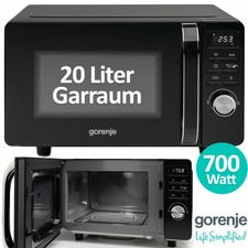 Gorenje Mikrowelle Mikro 20 Liter 700 W Mikrowellengerät Display Timer Schwarz 