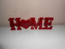 Buchstaben deko Schriftzug Home in rot 21 6 cm neu
