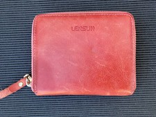 Geldbörse Geldbeutel Portemonnaie  v. LENSUN echtes Leder lachsfarben