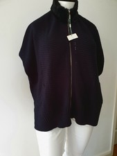Schöne   Designer Strickponcho mit Reißverschluss Gr.  S / M / L  schwarz