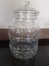 Extra große italienische Glas STORAGE JAR mit Deckel gemustert mit Früchten 4l STYLISCH