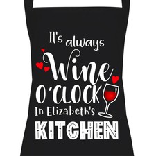 Personalisierte Damen Schürze. immer Wine O 'Clock in Namen Kinderküche backen kochen Geschenk