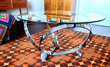 Vintage 60 70er Jahre Chrom Glas Couch Tisch Knut Hesterberg Ronald Schmitt (AB)