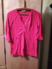 dünner Damen Pullover 36/38 ~ Beachtime ~ Pink ~ 3/4 Arm ~ 100% Baumwolle 