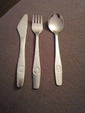 DDR Kinderbesteck ABS rostfrei 3-tlg. Gabel, Messer, Löffel Top-Zustand 