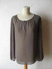s.Oliver Damen Bluse-Tunika Gr. 36 grau-weiße Punkte langarm