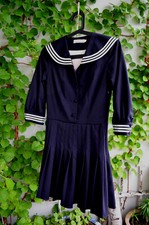 Klassisches Matrosenkleid,L'école DesFemmes,Gr.XS,rose gefüttert,hochwertig