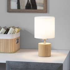 Holz-Tischleuchte T118 runder Sockel und Schirm Eiche geölt B-Ware