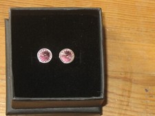 OHRRINGE Ohrstecker Edelstahl mattiert Swarovski Kristall rosa NEU