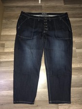 122. lässige Boyfriend Stretch Jeans super bequem dunkelblau Gr. 46