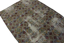  Teppich Flachgewebe vintage fein Used Look 160x230 cm schwarz gelb multi 