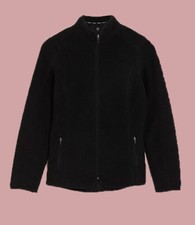 EX M * S Reißverschluss Funnel Neck Fleecejacke schwarz Größe 6 (or11.131)