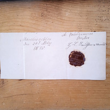 MARIENDREBBEE Insp.Diepholz Histor.Antiker Wachs-Siegel 1875 Kurzzeiler