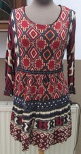 DESIGUAL bezauberndes Hängerchen-Kleid Herbstfarben Ethno Jersey Gr L/M TOP