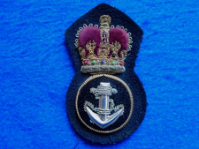 ROYAL MARINE KLEINOFFIZIERE KAPPE ABZEICHEN BULLION DRAHT ERII QUEENS KRONE