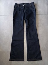 ORSAY elegante Damen Stoffhose Jeanshose 34/36 XS dunkelblau Bootcut Schlaghose