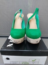 "JUMEX" Plateau Pumps Gr 39 grün/animalprint