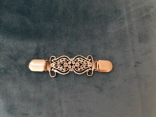 Jacken Clip,Schmuck Klammer Verschluss Silberfarben Muster geschlungen+Strass