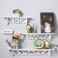 3er SET Wandregal - Bücherregal Hängeregal Wandboard Weiß Trend Regal Eckregal