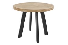 Esszimmertisch rund 80 cm Akazienholz naturfarben Schwarz SOPHIA B-Ware 42407