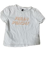 H&m Kurzes T-shirt Bauchfrei Gr.xs Weiss Top Divided Top Sommer Outfit