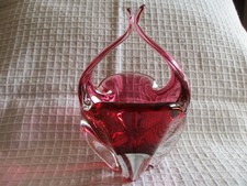 wunderschöne Glas Schale, Konfektschale, Murano, rot, sehr guter Zustand