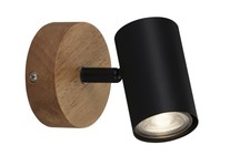 Deckenleuchte 1er Spot Briloner 2920-015 Spotstrahler Schwarz Holz GU10