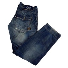 Original G-Star 96 Elwood 3301 Heritage Embro schmale blaue Jeans W32 L30 Hip Hop