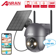 ANRAN Kabellose WLAN Überwachungskamera Aussen 360° PTZ Solar/Akku Kamera IP66