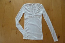 Schiesser Langarmshirt Longsleeve Shirt Damen Gr. 34 XS weiß Feinripp