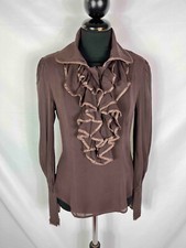 Just Cavalli Hemd Bluse Frau Seide Smoking Tuxedo Frau Hemd SZ.S - 40