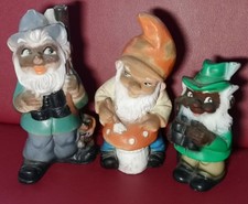 2 St.Gartenzwerge von Gustav Liebermann & 1 St. Div. Jäger,Pilz.  Kunststoff 