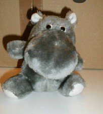 Plüschtier - Spielteddy - Schmusebär - Flußpferd - grau - sitzend ,Neuwertig
