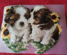 Stickbild  süsse Welpen 30 x 20 cm (Wandbehang) 