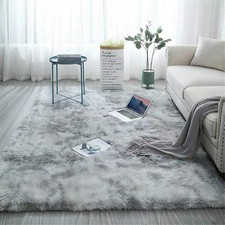 Shaggy Soft Flauschige Teppich Grau Rund Langflor Hochflor Wohnzimmer Fußmatte