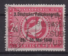SBZ Allg. Ausgabe Nr. 233 gestempelt Aufdruck 3.Deutscher Volkskongress 1949