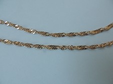 Panzerkette- Singapur gedreht echt Silber 925-rosegold- massiv- 4mm breit- 50 cm