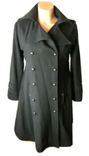 Gothicana EMP Kurzmantel Mantel schwarz L 42 mit Wolle Doppelreiher WGT Gothic  