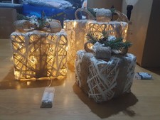 75 LED 3er Set weiß Baumwolle Seil Beleuchtung Geschenke Weihnachtsdekoration...