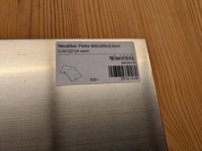 Neusilberblech, Blech, Platte, CuNi12Zn24, weich,  400mm x 200mm x 2mm