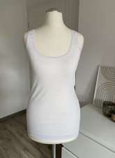 H&M Damen Top Shirt Basic *weiß* 36 Tanktop Spitze