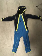 kuschelig warmer Fleck-Overall, Gr. 86/92, hellblau-dunkelblau mit Fuchs