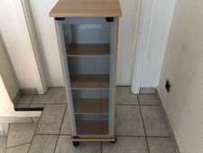 VCM Holz CD DVD Stand Regal Valenza mit 2 Glastüren drehbar(Farbe:Buche) 