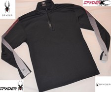  Original SPYDER WEBSTRONG SNOWBOARD FUNKTIONSSHIRT LAYER SKIROLLI Schwarz Gr. S