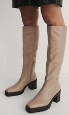 Stiefel 41 Super Schön Beige Neu Schuhe Kniestiefel