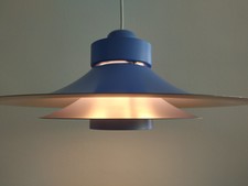 70er Hängelampe Horn blau danish design Lampe Denmark Dänemark Pendellampe