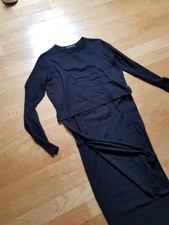 ZARA Strickkleid 34/36/XS schlitz blog maxi/midi boho clean hippie pullover hm