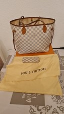 Louis Vuitton Neverfull MM Damier Azur Beige Weiß Handtasche Luxus Designer